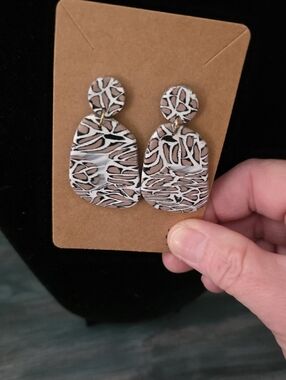 Neutral Animal Print Dangle Earrings